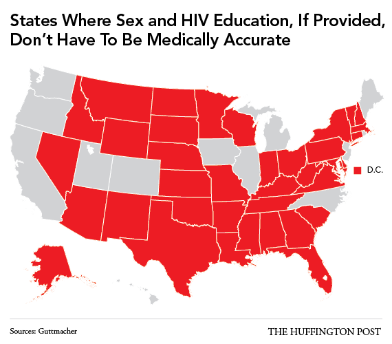 states where sexual education doesn't have to be accurate