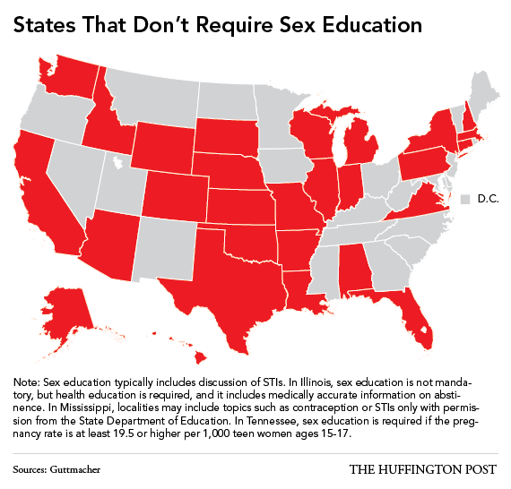 map of sex education