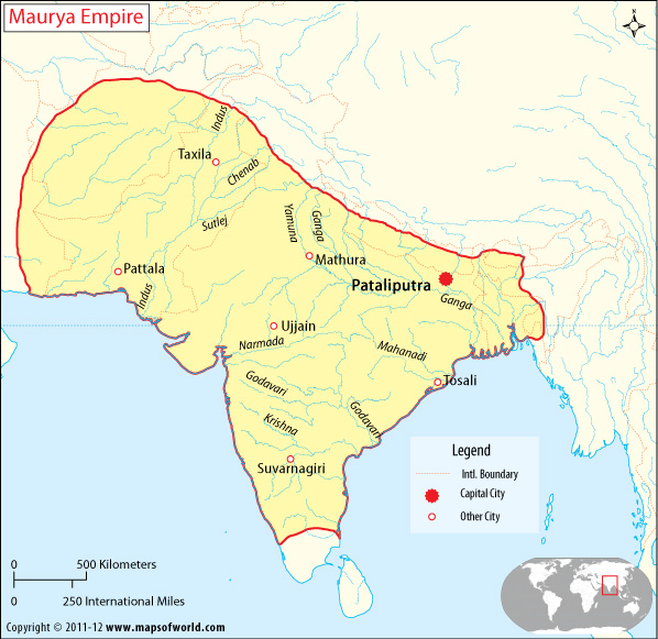mauryan empire map